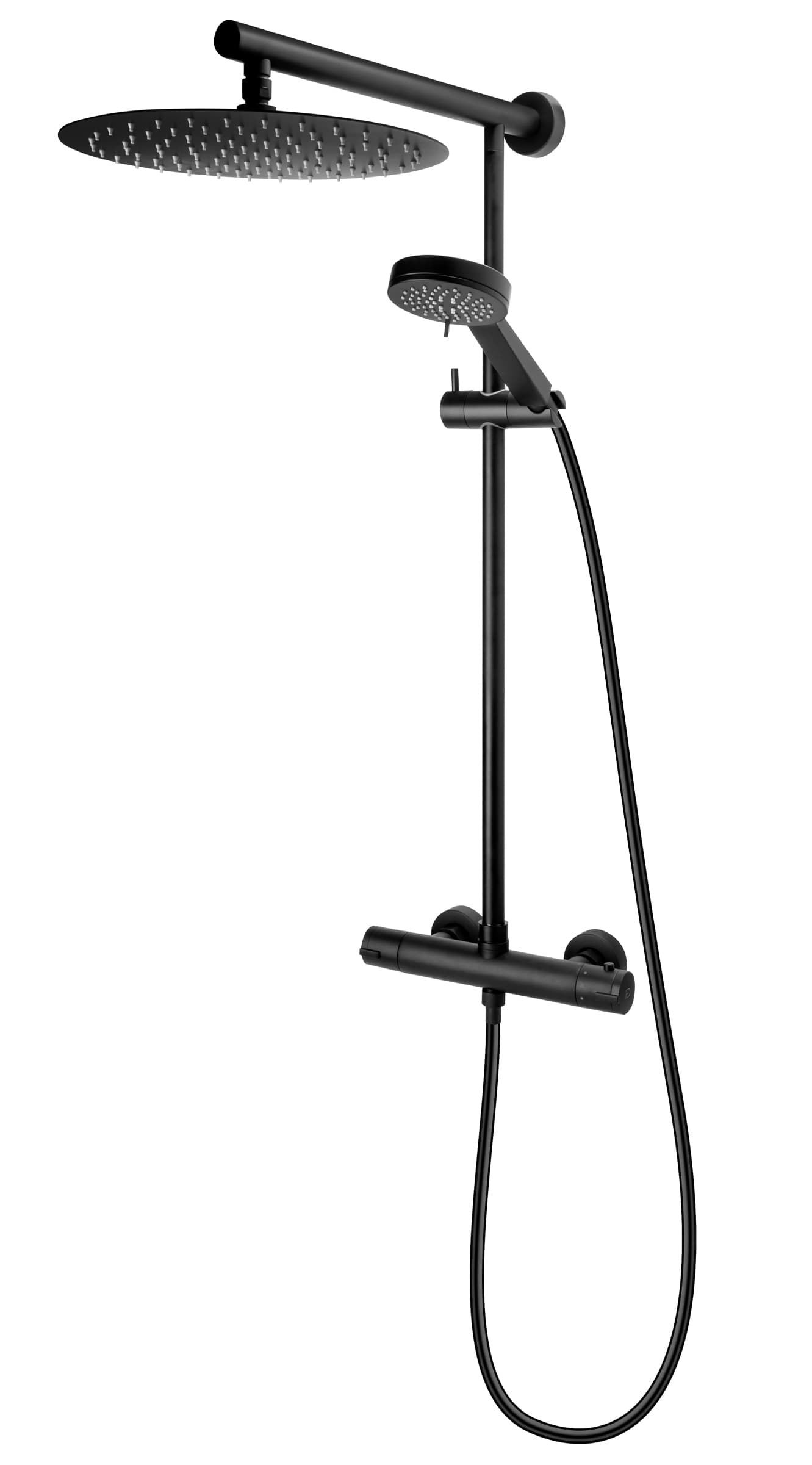 Coloana de dus Anima Black cu baterie termostatata, negru