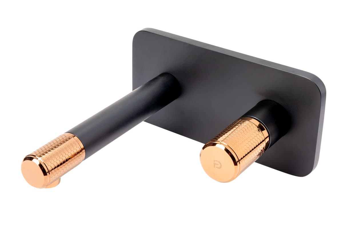 Baterie incastrata lavoar Ardesia, negru-roz auriu